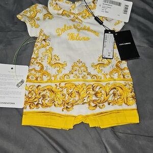 Dolce & Gabbana Infant Romper with Yellow Accents